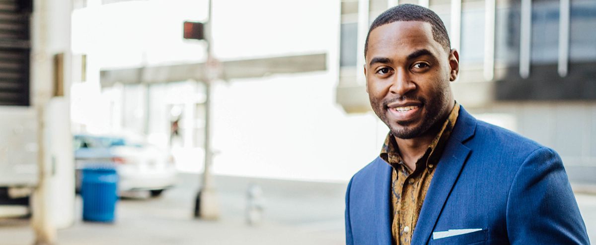 Smiling man in business suit