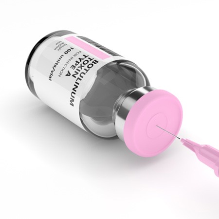 Bottle of BOTOX against white background