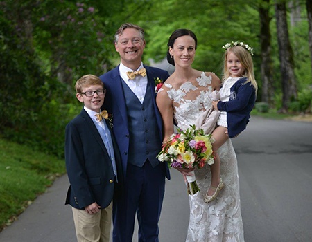 Dr. Fana his wife son and stepdaughter on wedding day