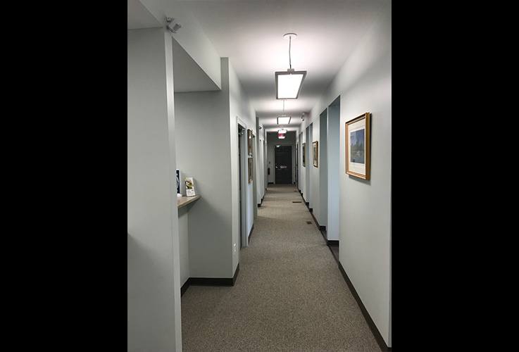 Hallway to dental exam rooms
