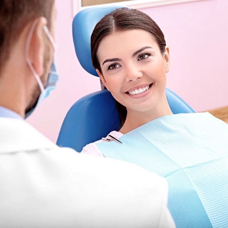 Woman smiling in dental chair