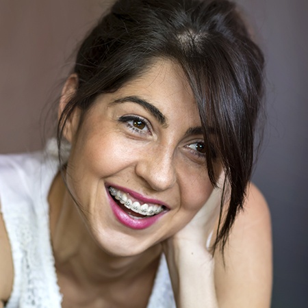 Woman with braces